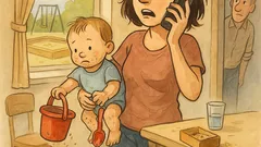 Banc: O mamă tânără sună la salvare